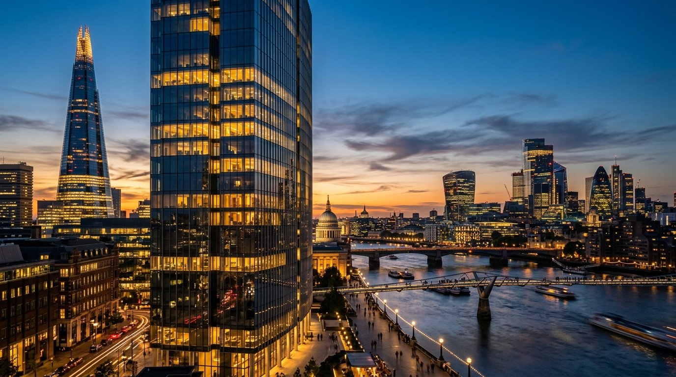London Architectural Skyline at Dusk